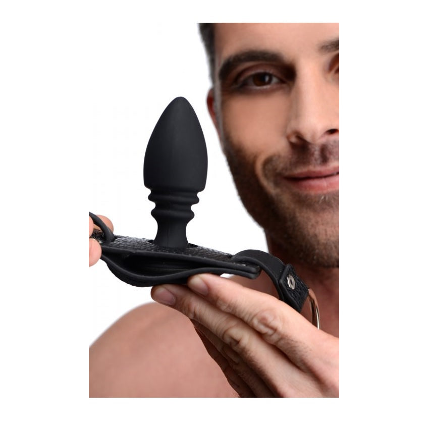 Strict Male Harness with Silicone Butt Plug Strict Male Harness with Silicone Butt Plug