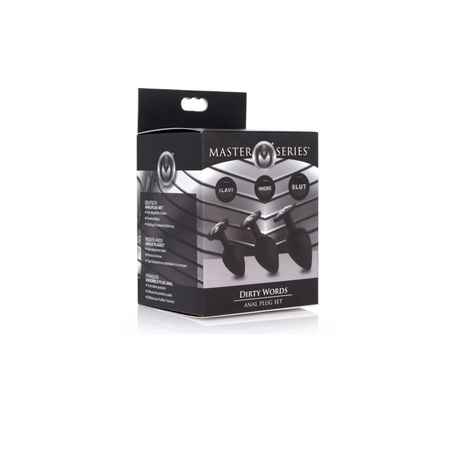 Master Series Dirty Words Anal Plug Set | 3 Sizes Master Series Dirty Words Anal Plug Set | 3 Sizes