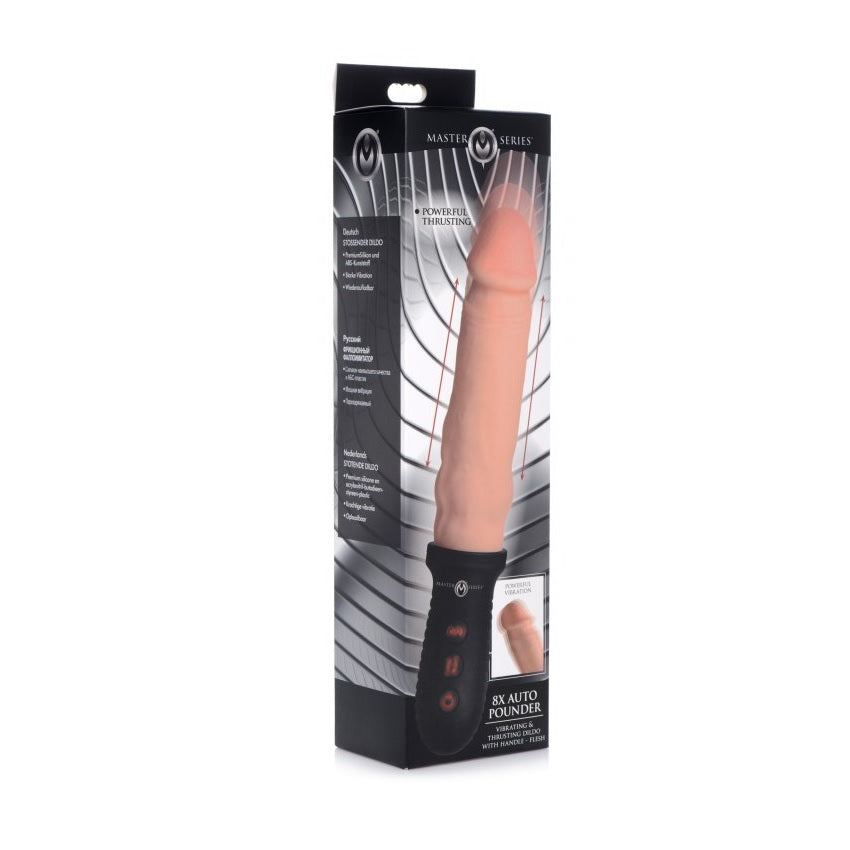 Master Series 8x Auto Pounder Vibrating and Thrusting Dildo with Handl Master Series 8x Auto Pounder Vibrating and Thrusting Dildo with Handl