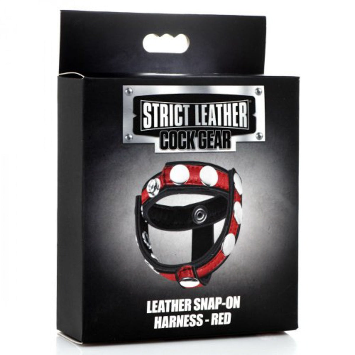 Strict Leather Cock Gear Leather Snap-On Harness Red/Black (8182724460783)
