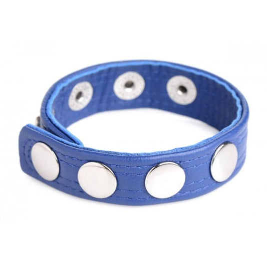 Speed Snap Leather Cock Strap Blue (8099811131631)