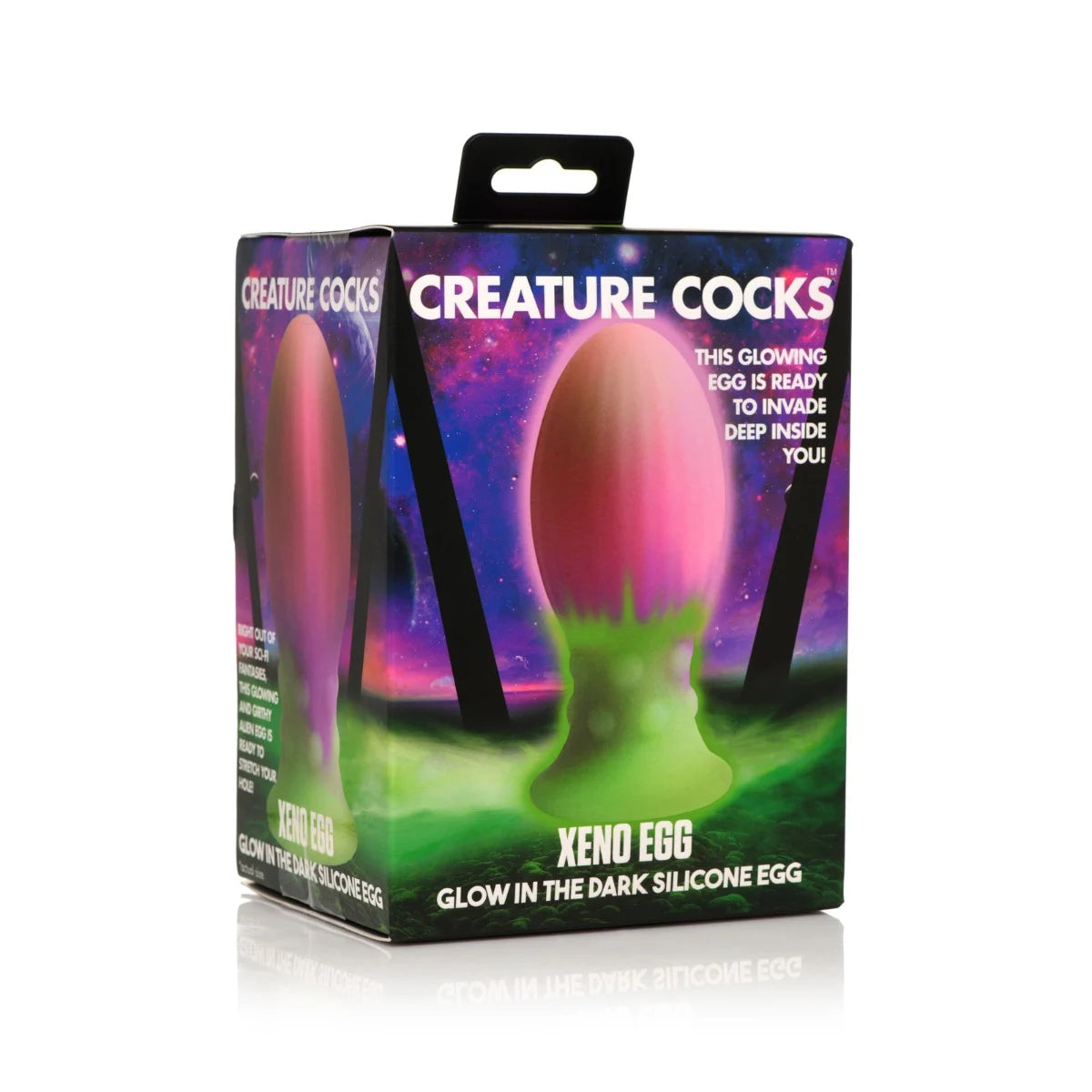 Creature Cocks Xeno Egg Glow in the Dark Silicone Egg Butt Plug Large (8158923096303)
