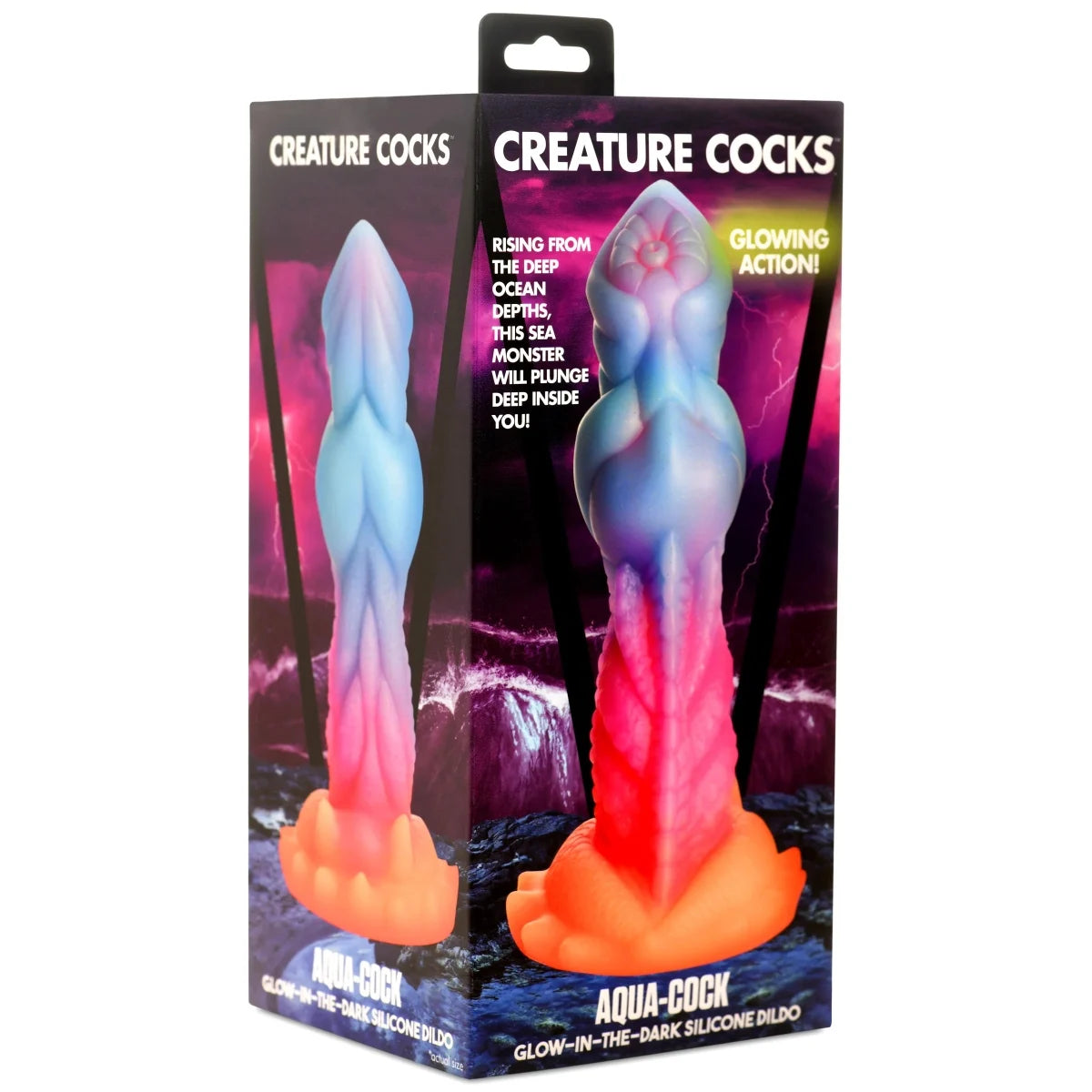 Creature Cocks Aqua-Cock Glow in the Dark Silicone Dildo