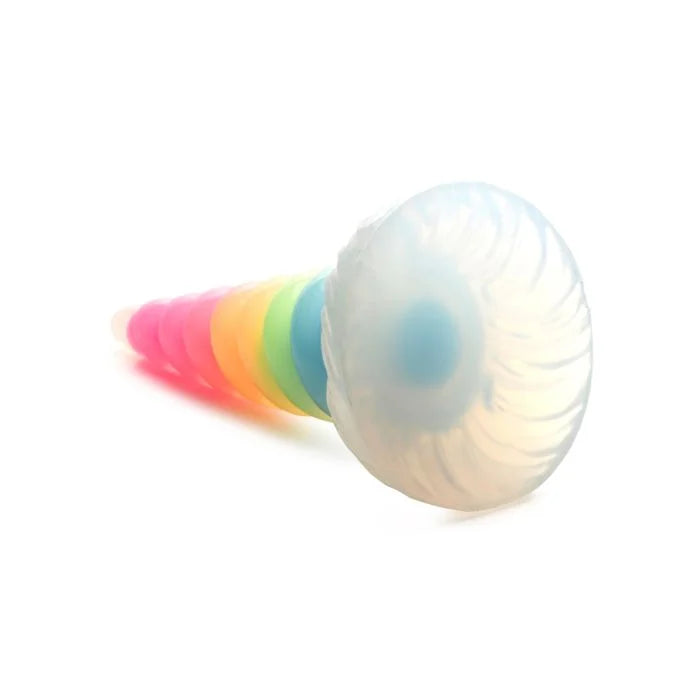 Creature Cocks Uni-Glow Glow-in-the-Dark Rainbow Silicone Dildo