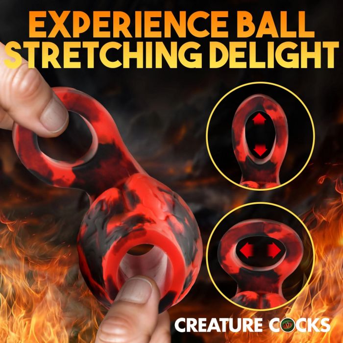 Creature Cocks Hell Hound Silicone Girth Enhancer With Ball Strap Medium