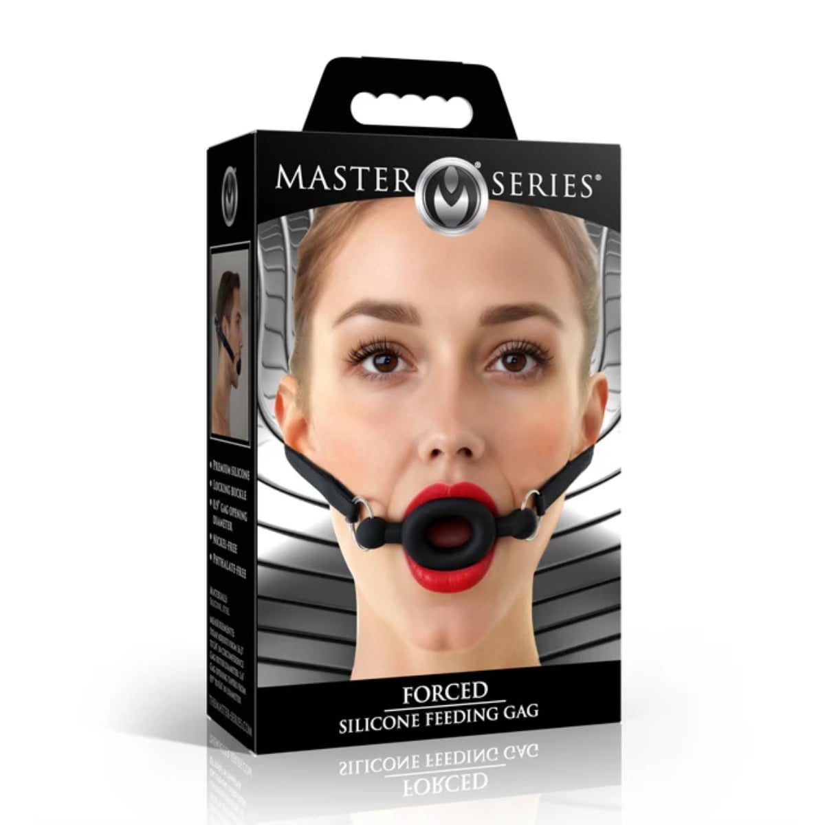Master Series Forced Silicone Feeding Gag packaging