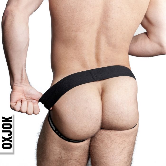 Oxballs Airmesh Upthrust Slider-Strap Jock Strap Tar Black