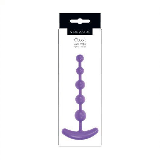 Me You Us Classic Anal Beads - Purple packaging front.