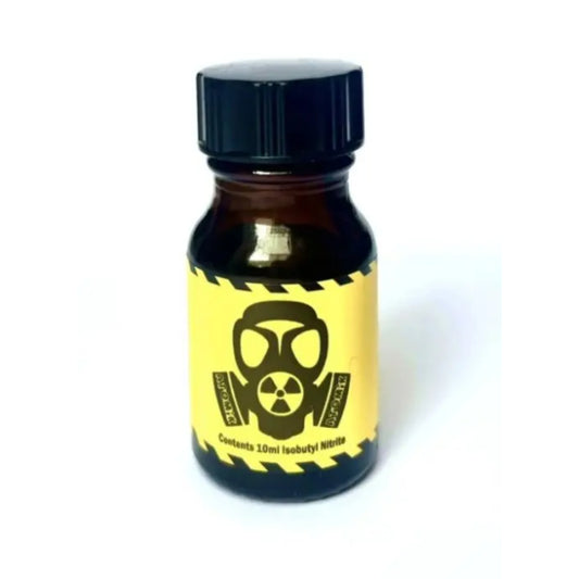 Atomik isobutyl nitrite poppers 10ml with a white background