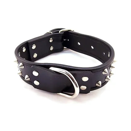 Rouge Leather Studded Collar