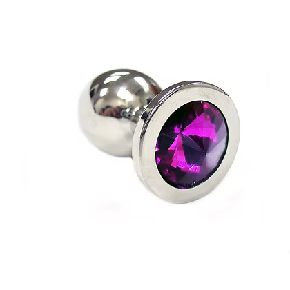 Rouge Stainless Steel Butt Plug Pink Crystal Large showing jewel