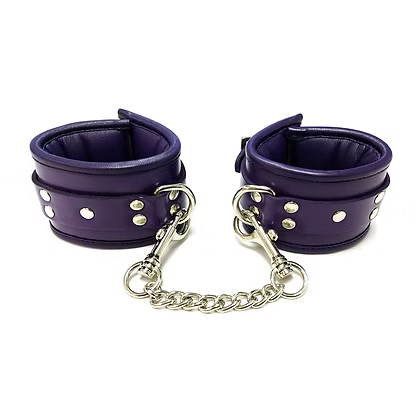 Rouge Padded Leather Wrist Cuffs Purple