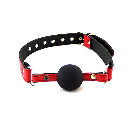 Rouge Classic Leather Ball Gag Red