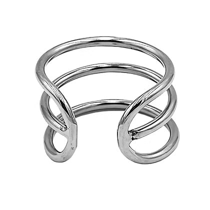 Rouge Stainless Steel Triple Wire Glans Ring side view