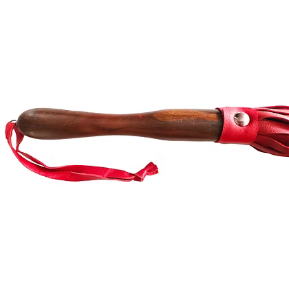 Rouge Vegan Fetish Play Wooden Handle Flogger Black or Red