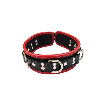 Rouge 5 D-Ring Leather Collar Black/Red