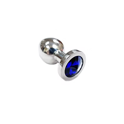 Rouge Stainless Steel Butt Plug Blue Crystal Small