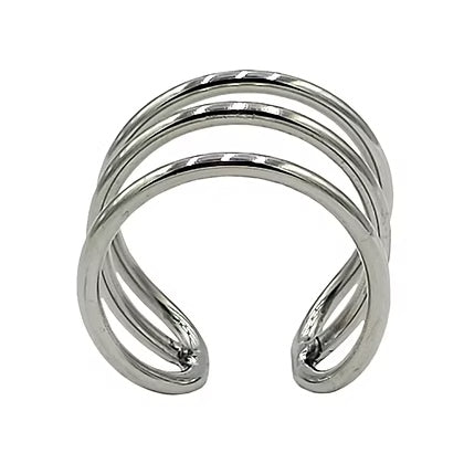 Rouge Stainless Steel Triple Wire Glans Ring rear view