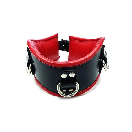 Rouge Leather Padded Posture Collar Black/Red