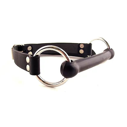 Rouge Leather O-Ring Rubber Rod Gag