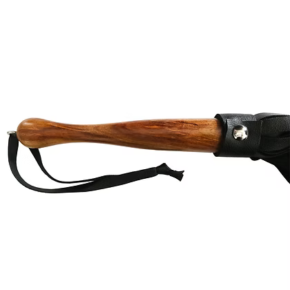Rouge Vegan Fetish Play Wooden Handle Flogger Black or Red