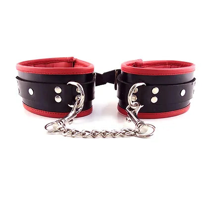 Rouge Padded Ankle Cuffs Black/Red