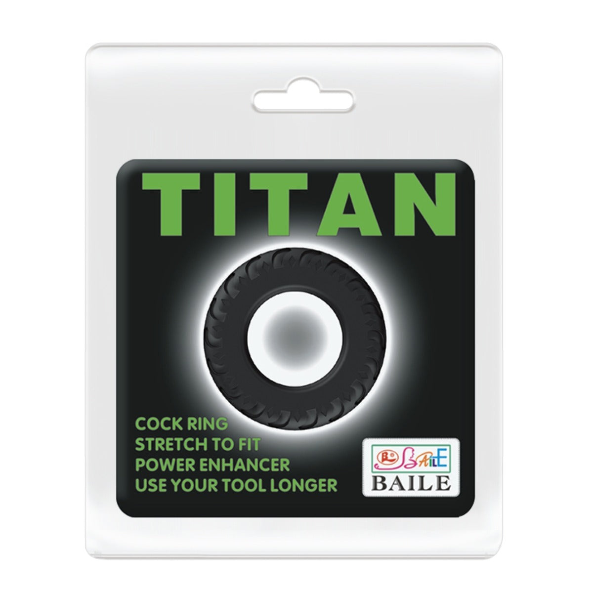 Pretty Love Titan Silicone Cock Ring 3 Black packaging