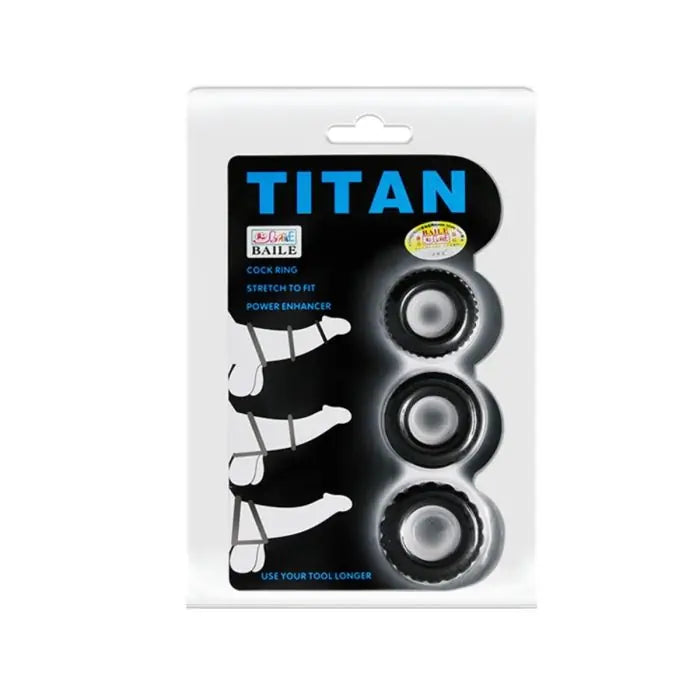 Pretty Love Titan Silicone Cock Ring Set Packaging front