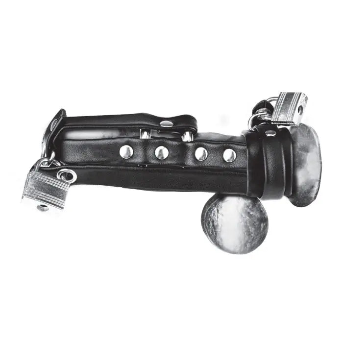 Blue Line Gimp Cock Locking Chastity Sheath side view