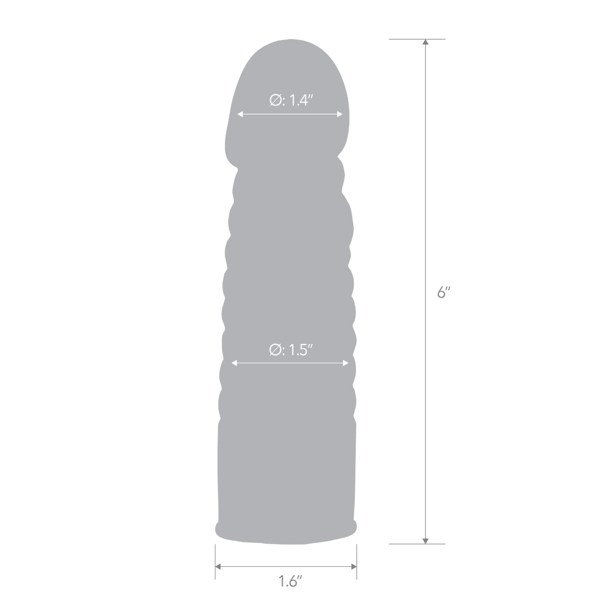 Blue Line Ribbed Realistic Penis Enhancing Extender Sleeve 6" (8253265051887)