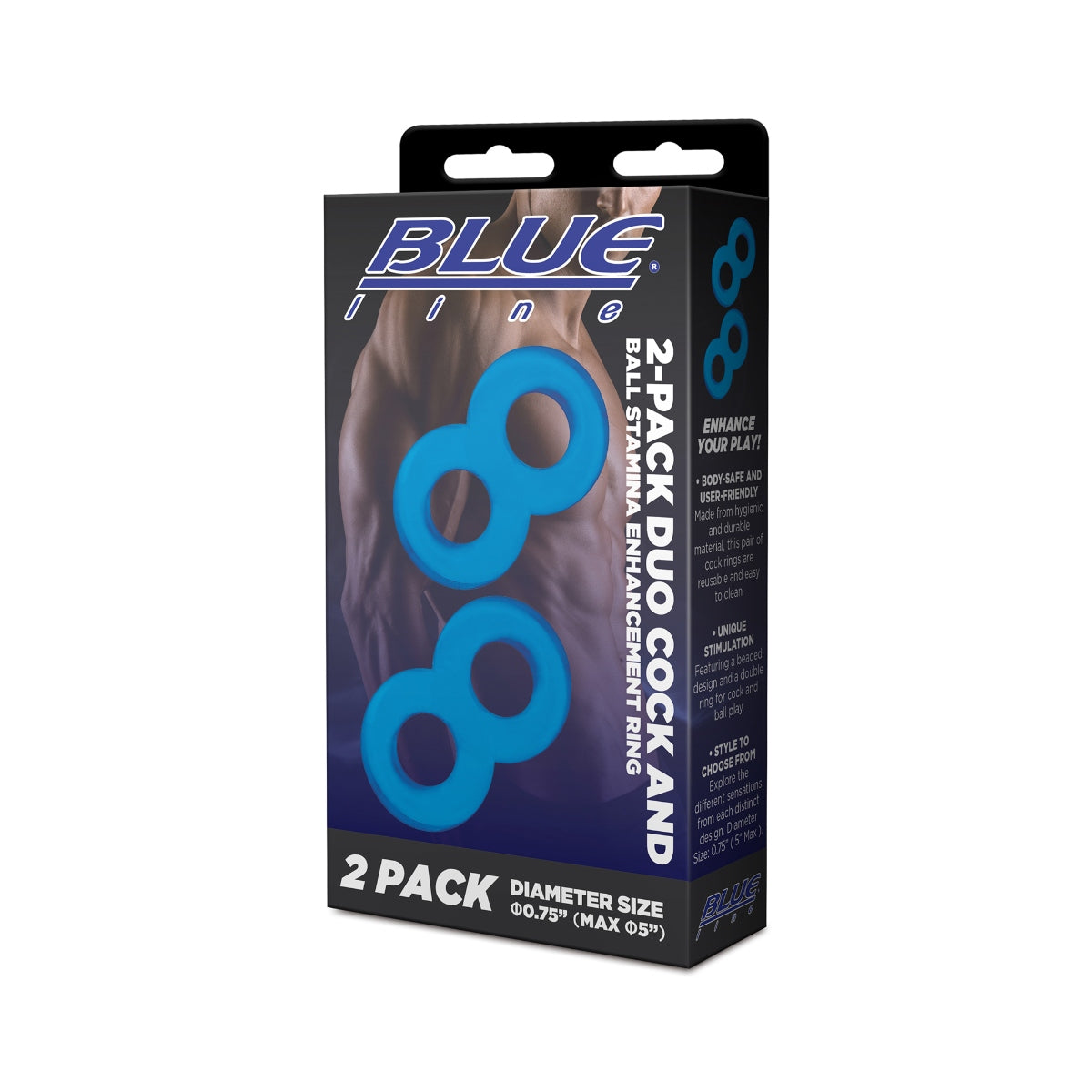 Blue Line 2 Pack Duo Cock And Ball Stamina Enhancement Cock Ring (8253152788719)