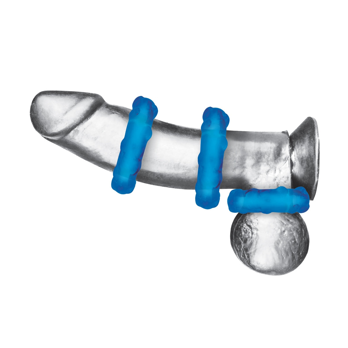 Blue Line 3 Pack Ribbed Rider Cock Ring Set (8253335994607)