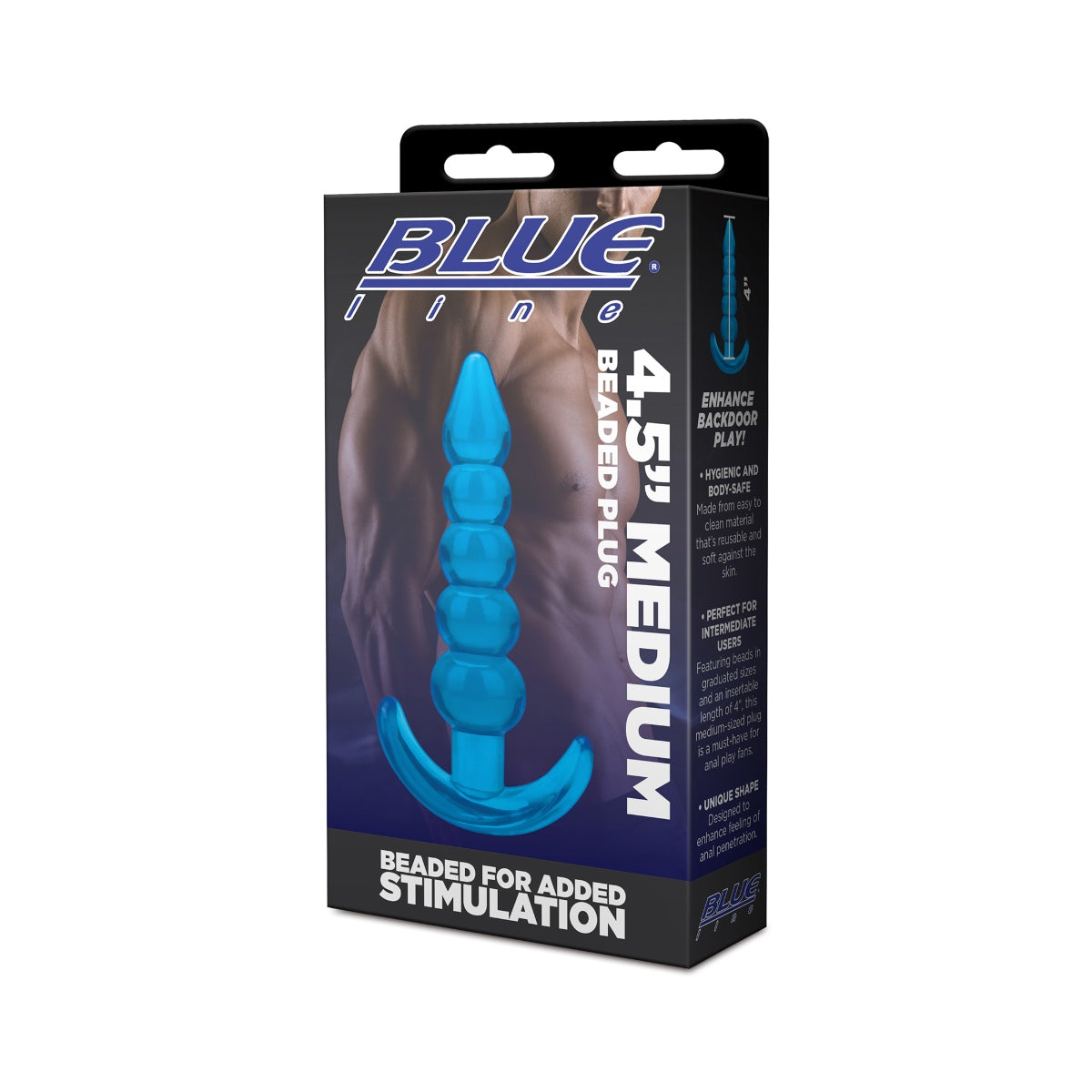 Blueline Beaded Butt Plug Blue 4.5" (8252957360367)