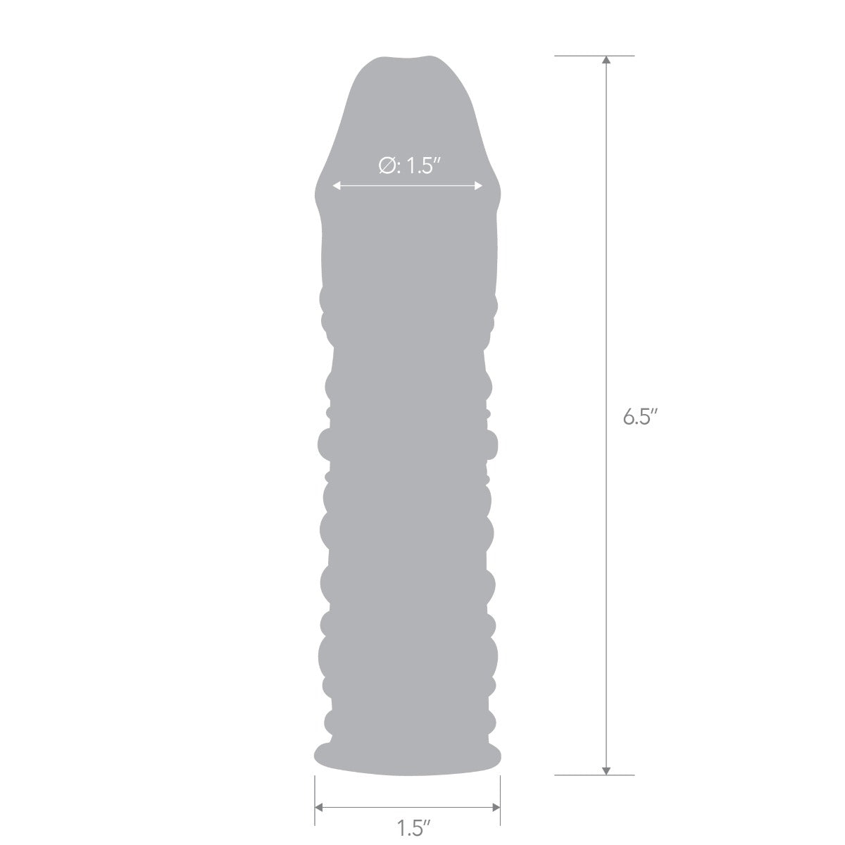Blue Line Blueline 6.5inch Veiny Penis Extension in Clear dimensions