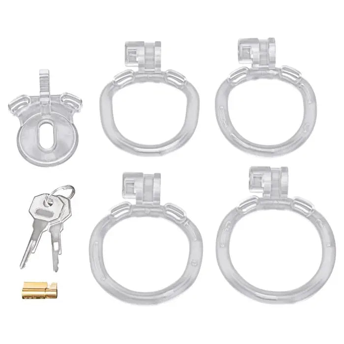 Blueline Acrylic See Thru Mini Cock Micro Chastity Cage box contents