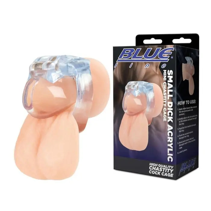Blueline Small Dick Acrylic Mini Chastity Cage