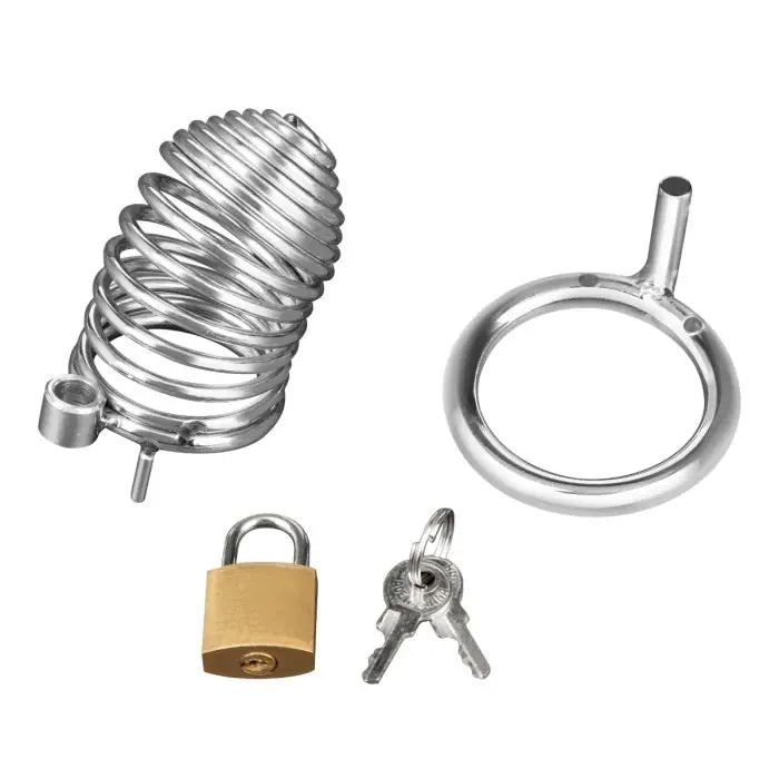 Blue Line Prisoner Cock Cage package contents