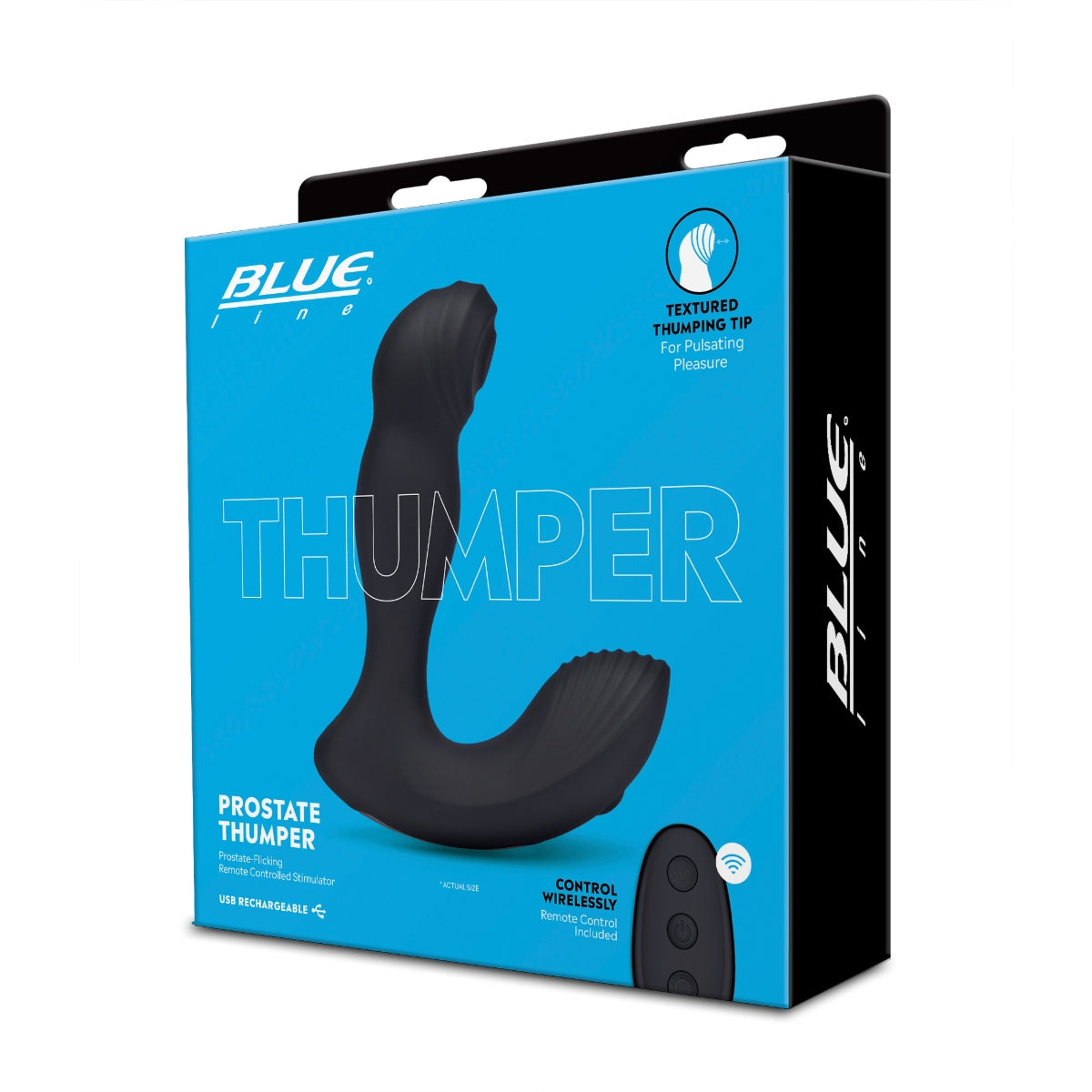 Blue Line Thumper Prostate Flicking Remote Controlled Stimulator Butt Plug (8253296804079)