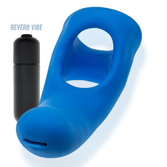Buzzfuck Sling with Taint Vibe Vibrating Cock Ring Teal Ice (8075343462639)