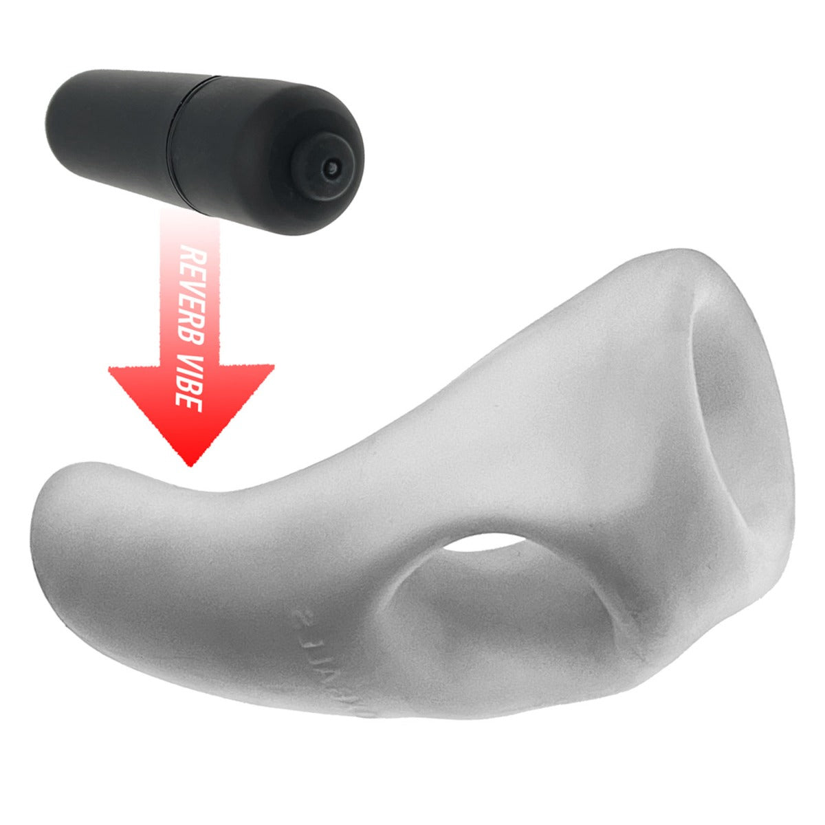 Buzzfuck Sling with Taint Vibe Vibrating Cock Ring White Ice (8075354472687)