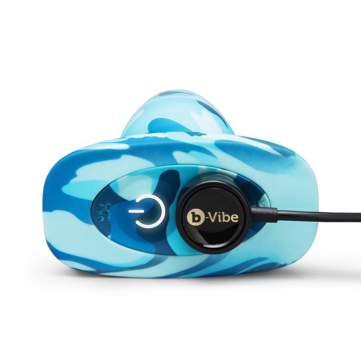 b-Vibe RIMMING 2 CAMO close up of bottom with USB charging cable