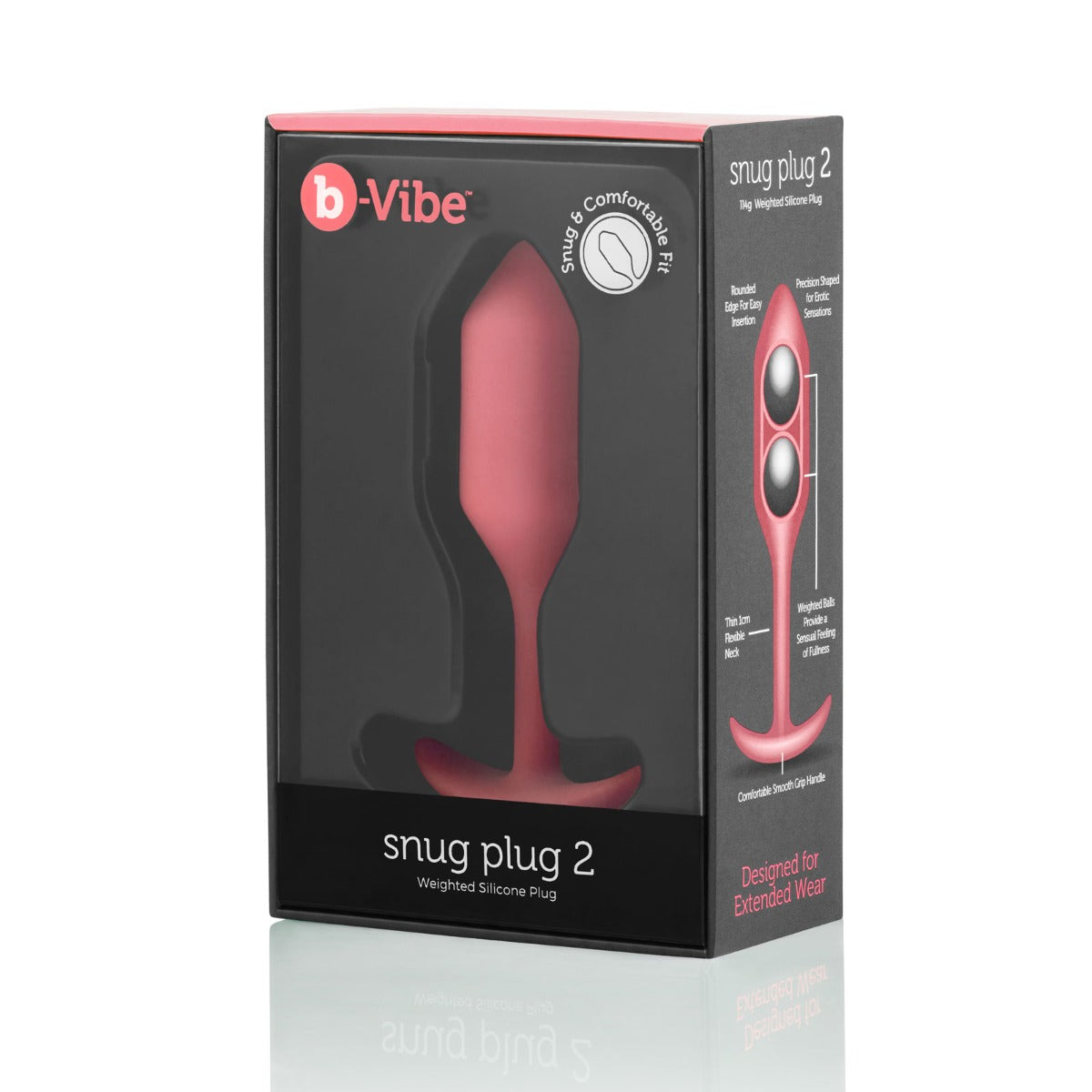 b-Vibe Snug Plug 2 Vibrating Butt Plug Coral (8182514778351)