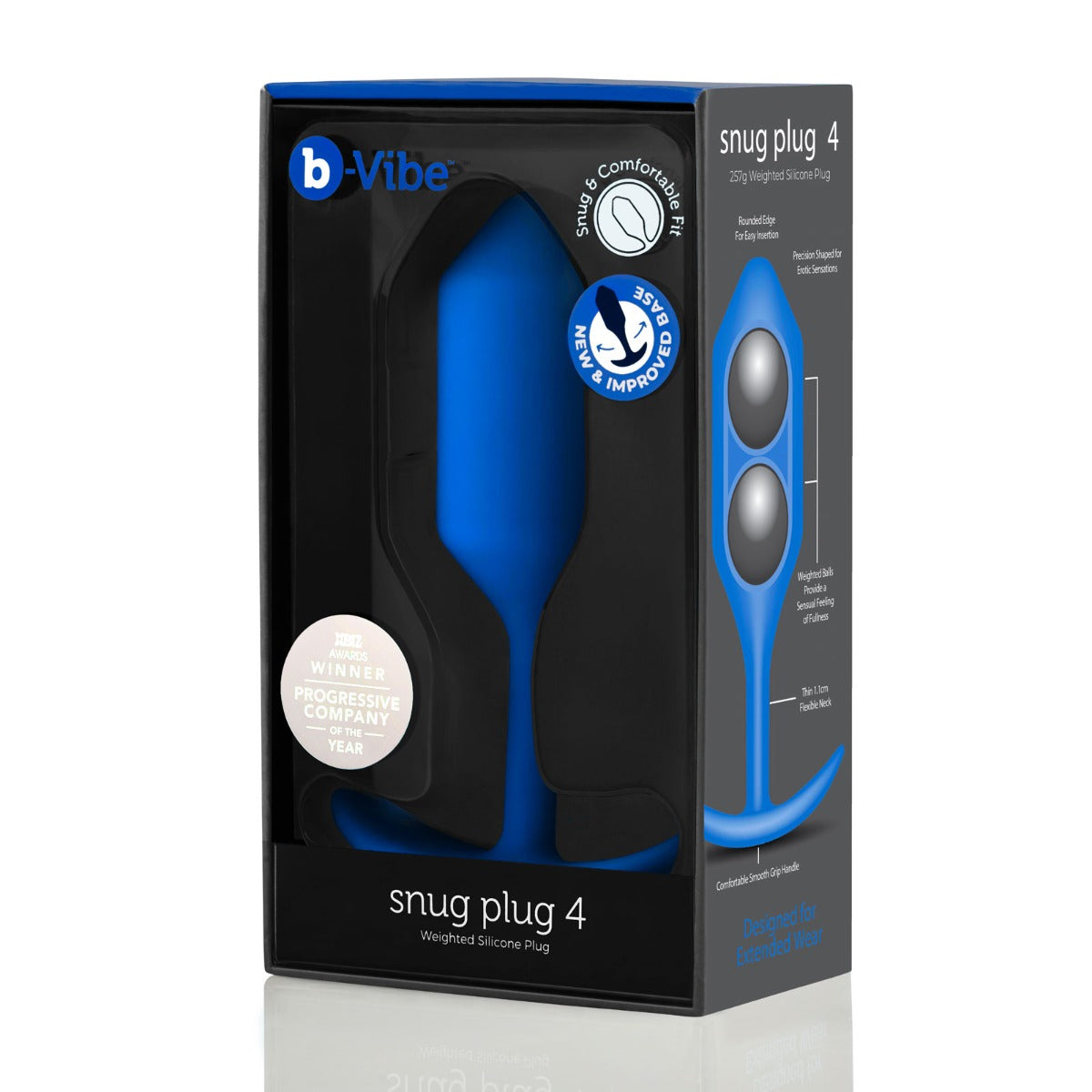 b-Vibe Snug Plug 4 Vibrating Butt Plug Navy Blue (8182549741807)