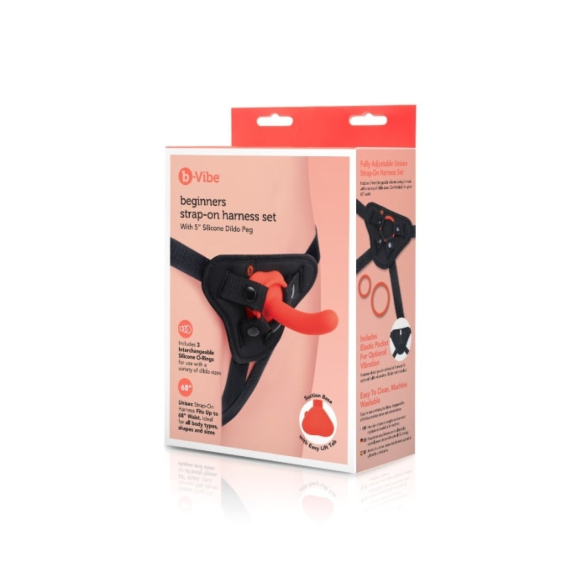 b-Vibe Beginners Strap-On Harness Set Red Black packaging