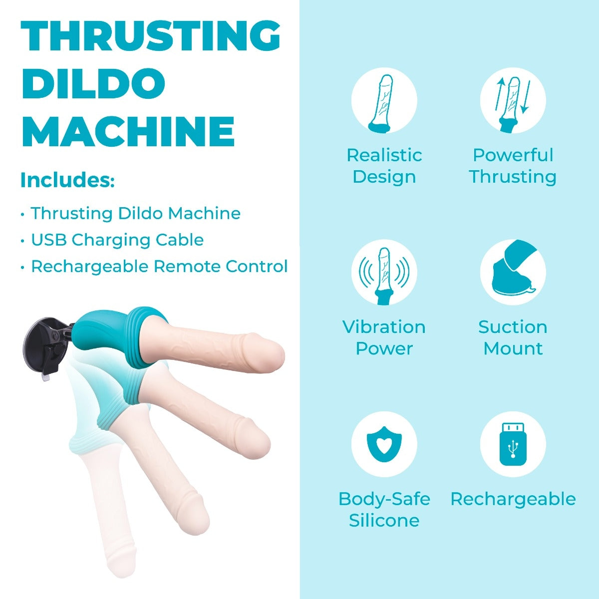 b-Vibe Thrusting Dildo Machine feature list