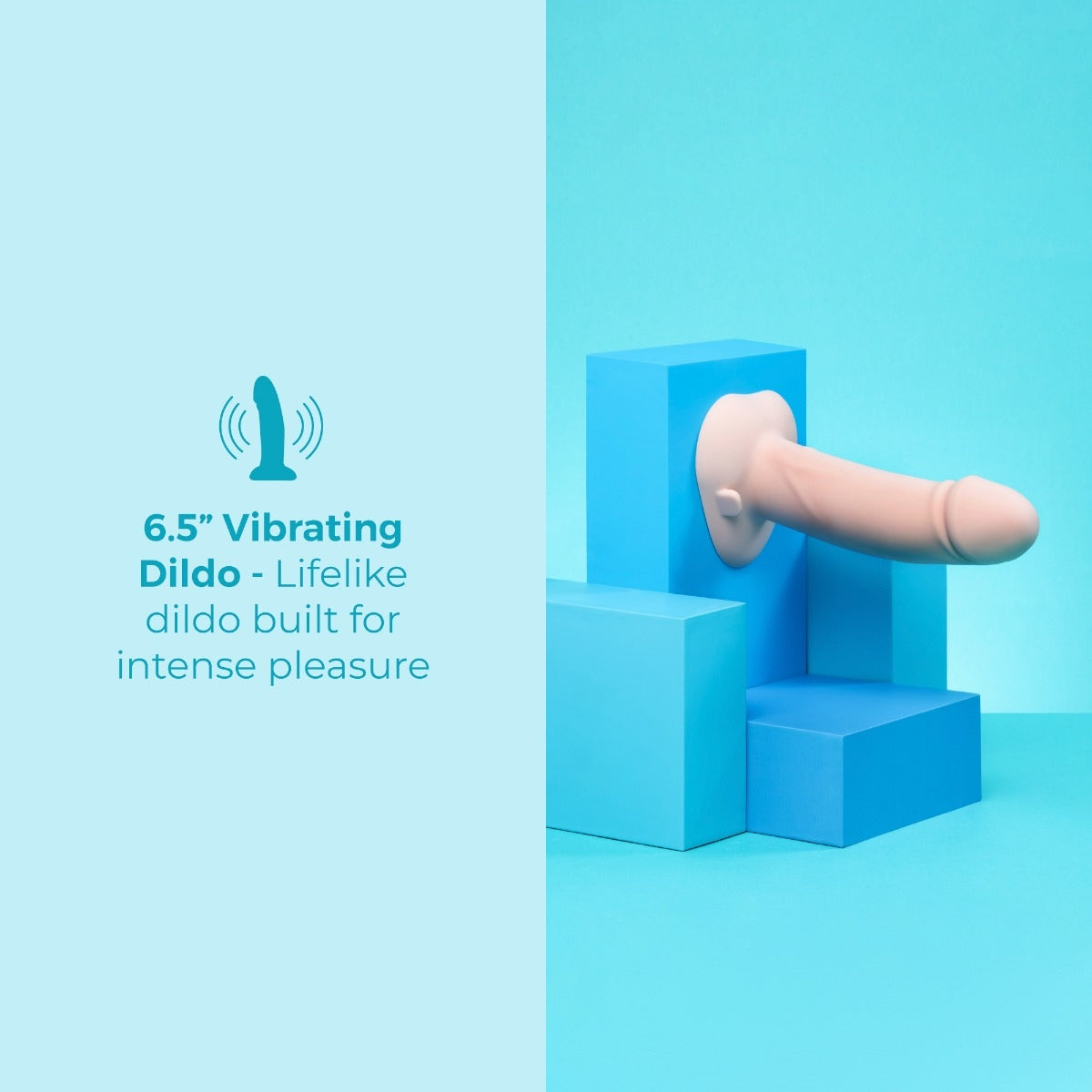 b-Vibe Every Body Vibrating Realistic Strap On Kit showing vibrating lifelike dildo.