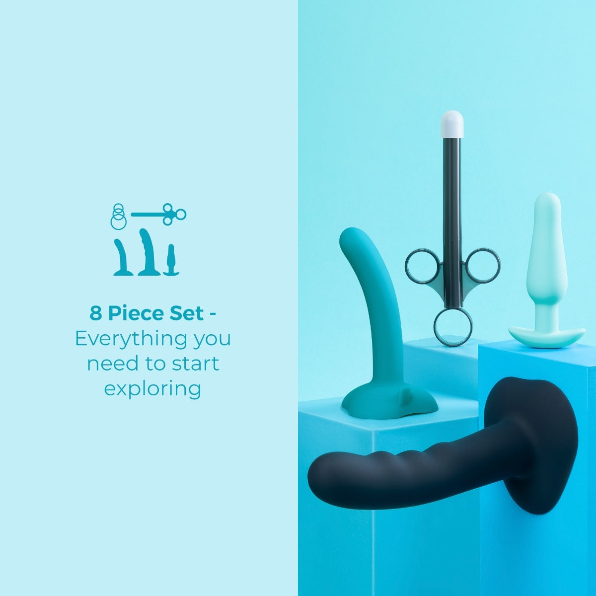 b-Vibe Strap-It-On vibrating ridged dildo suction base hands-free use