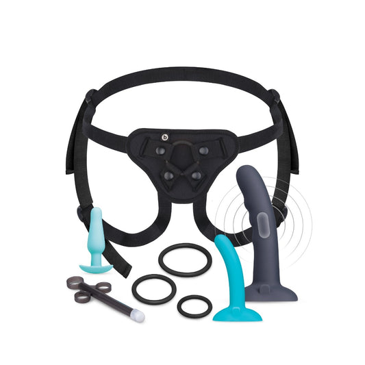 b-Vibe Strap-It-On anal training kit 8 piece pegging set harness dildos O-rings lube applicator