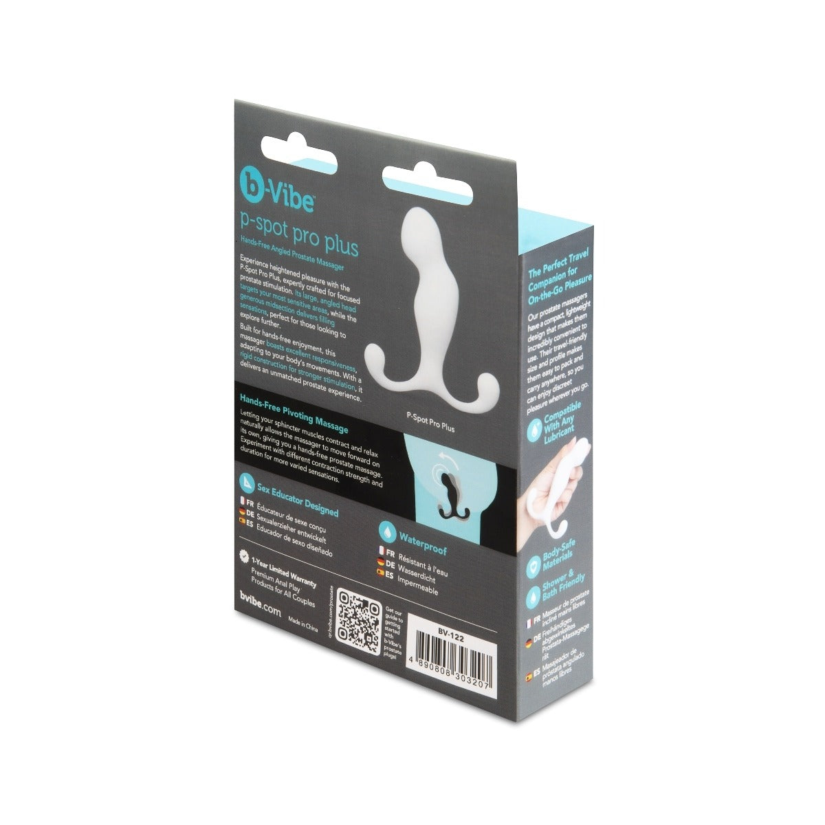 b-Vibe Pro Plus Angled Prostate Massager packaging rear