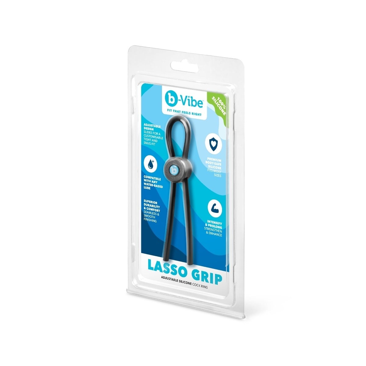 b-Vibe LASSO GRIP - FULLY ADJUSTABLE SILICONE COCK RING packaging